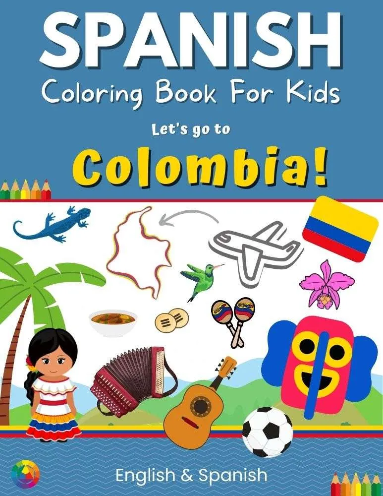 Spanish Coloring Book For Kids Colombia